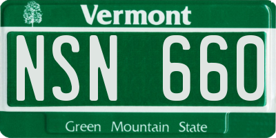 VT license plate NSN660