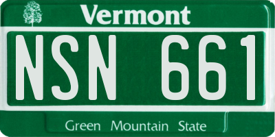 VT license plate NSN661