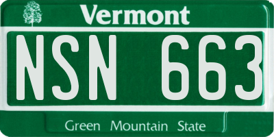 VT license plate NSN663