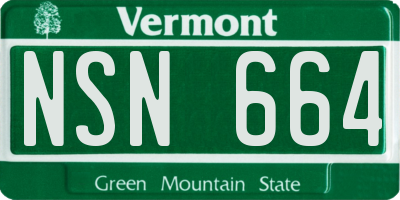 VT license plate NSN664