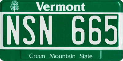 VT license plate NSN665