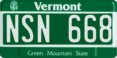 VT license plate NSN668
