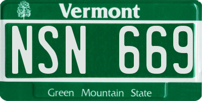 VT license plate NSN669