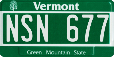 VT license plate NSN677