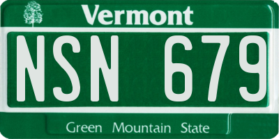 VT license plate NSN679