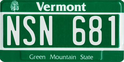 VT license plate NSN681