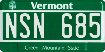 VT license plate NSN685