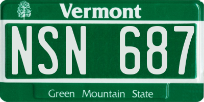VT license plate NSN687
