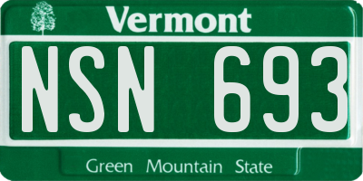 VT license plate NSN693