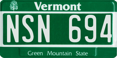 VT license plate NSN694