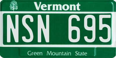 VT license plate NSN695
