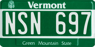 VT license plate NSN697