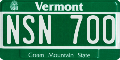 VT license plate NSN700