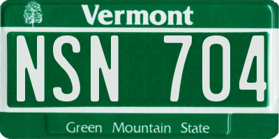 VT license plate NSN704