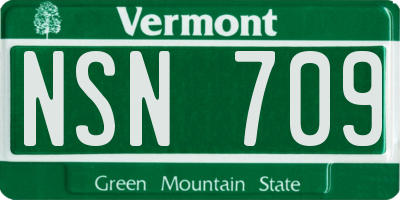 VT license plate NSN709