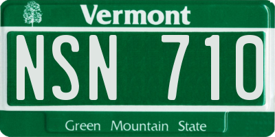 VT license plate NSN710