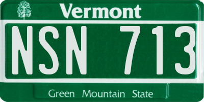 VT license plate NSN713