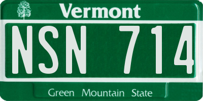 VT license plate NSN714