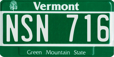 VT license plate NSN716