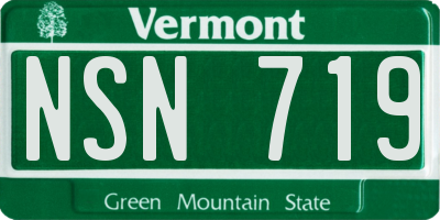 VT license plate NSN719