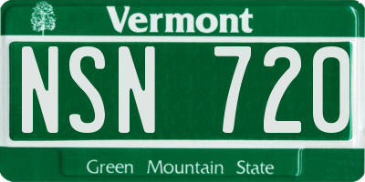 VT license plate NSN720