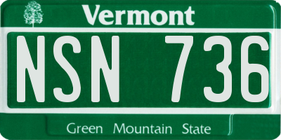 VT license plate NSN736