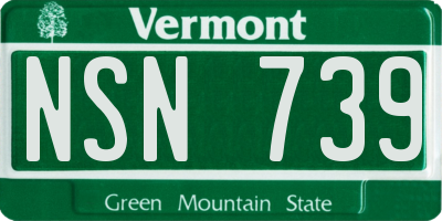 VT license plate NSN739