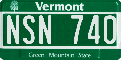 VT license plate NSN740