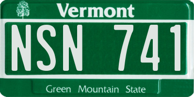 VT license plate NSN741