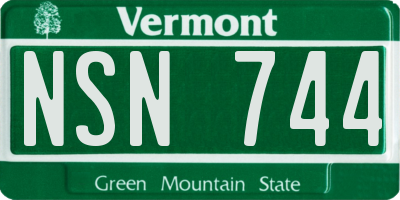 VT license plate NSN744
