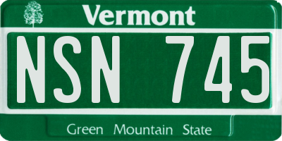 VT license plate NSN745
