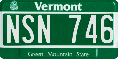 VT license plate NSN746