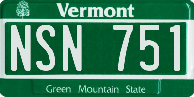 VT license plate NSN751
