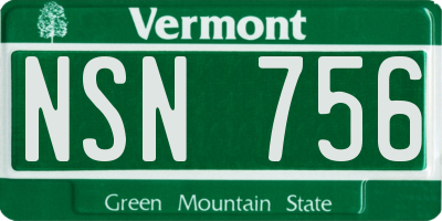 VT license plate NSN756