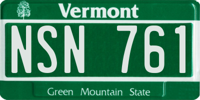 VT license plate NSN761