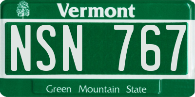 VT license plate NSN767