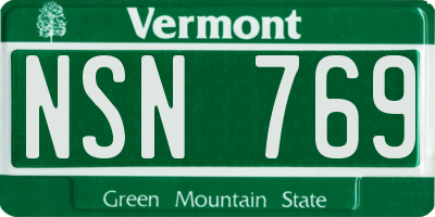 VT license plate NSN769