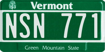 VT license plate NSN771