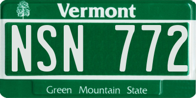 VT license plate NSN772