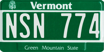 VT license plate NSN774