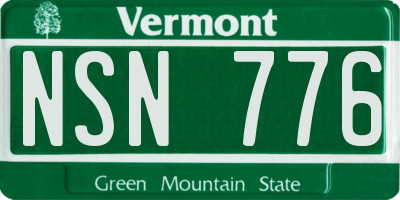 VT license plate NSN776