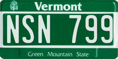 VT license plate NSN799