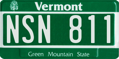 VT license plate NSN811