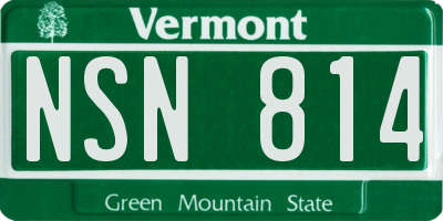 VT license plate NSN814