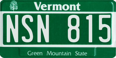 VT license plate NSN815