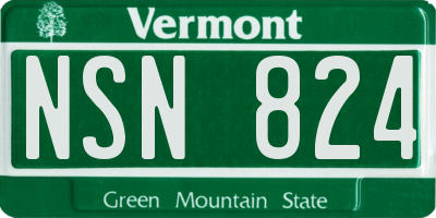 VT license plate NSN824