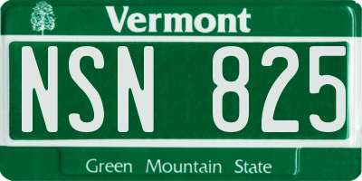 VT license plate NSN825