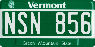 VT license plate NSN856