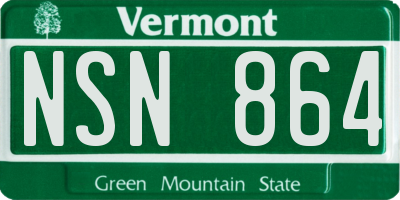 VT license plate NSN864