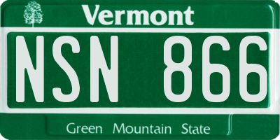 VT license plate NSN866